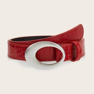 2/$30 NEW Classic Style Red Alligator Faux Finish Leather Belts